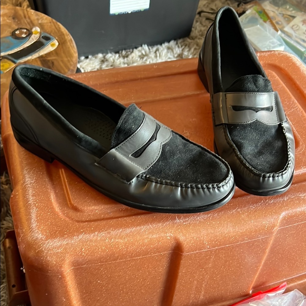 Cole Haan Black Leather Slip-On Loafers